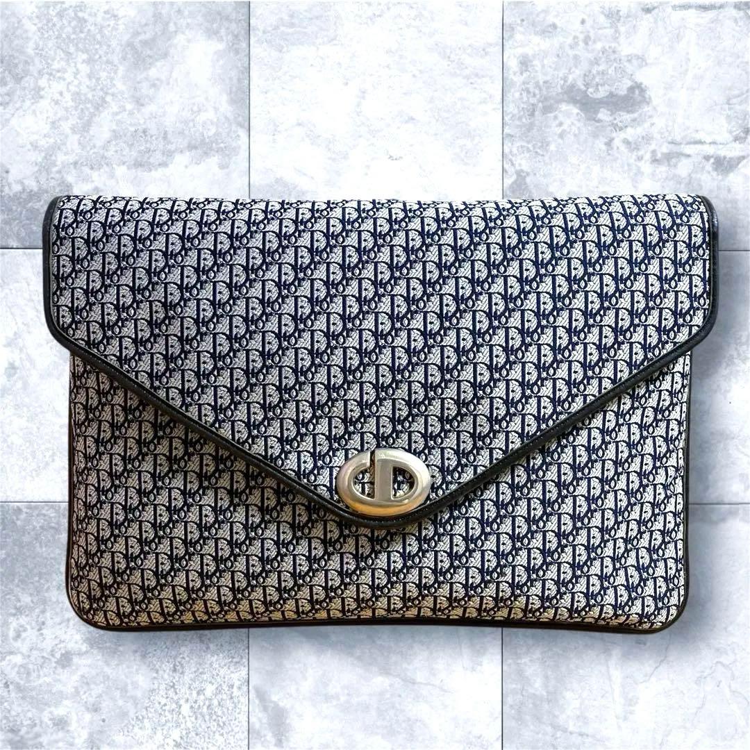 クリスチャンディオール トロッター クラッチバッグ セカンドバッグ ネイビー