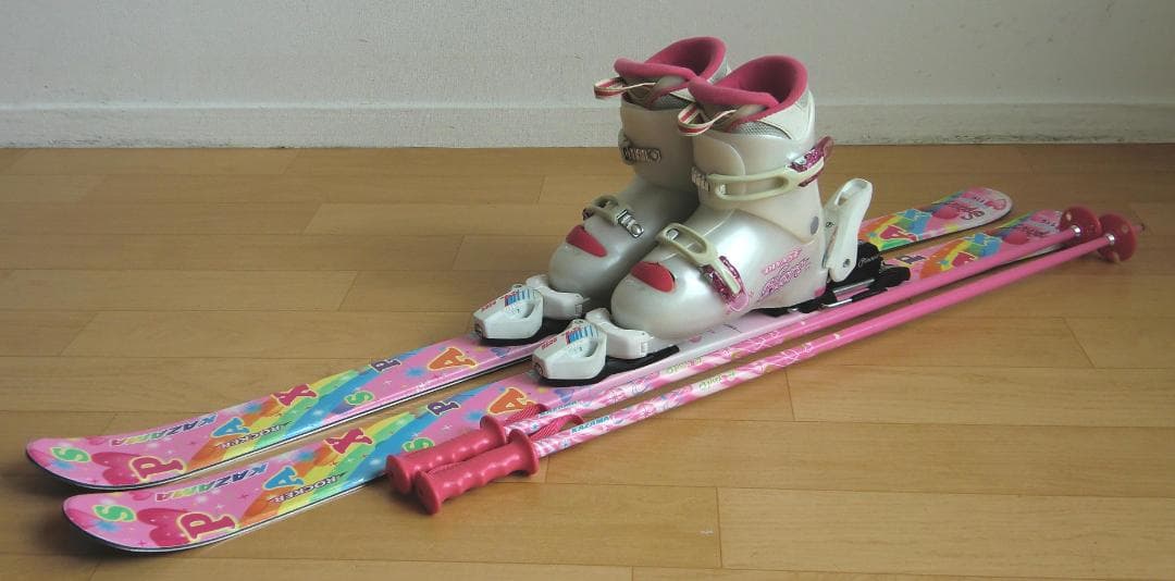 ■1月限定■送料無料■KAZAMA■子供用スキーセット■板116靴22■WAX■