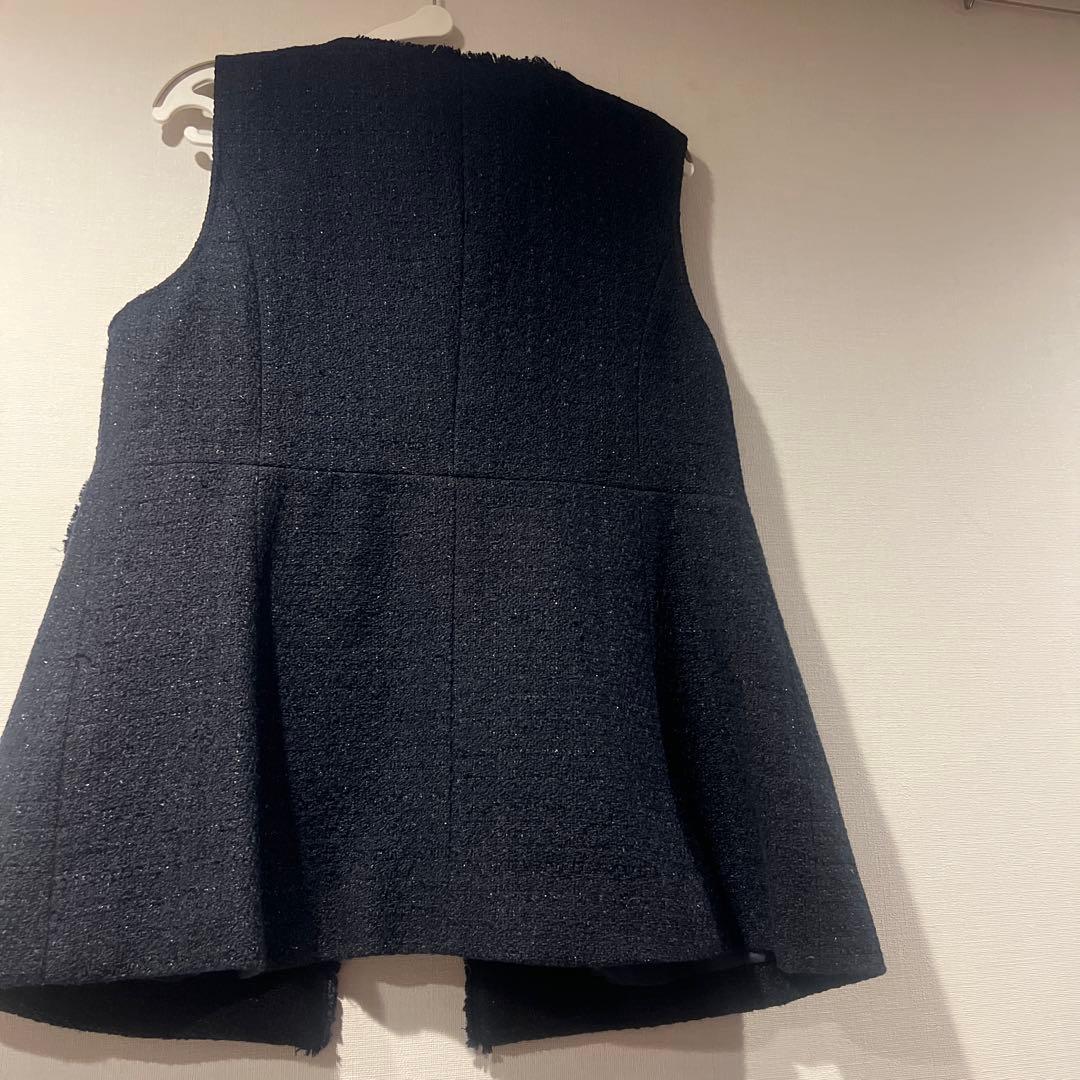 any sis ベスト　ツイード　ペプラムジレ