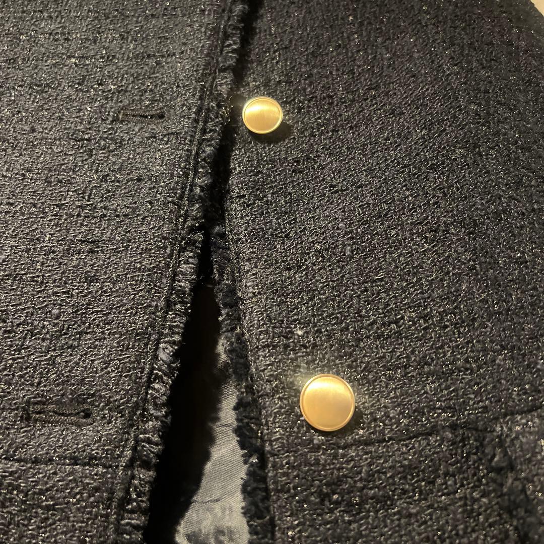 any sis ベスト　ツイード　ペプラムジレ