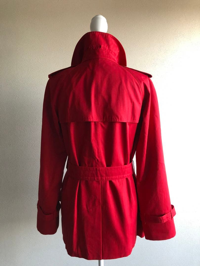 未使用タグ付き: Aquascutum レッド トレンチコート F