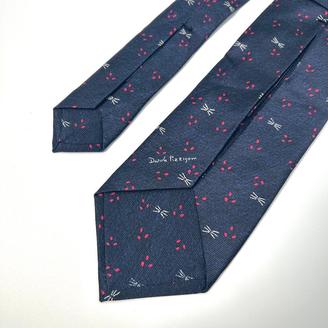 【超美品】BVLGARI ブルガリ 斑点柄 ドット柄 ネクタイ メンズ ネイビー