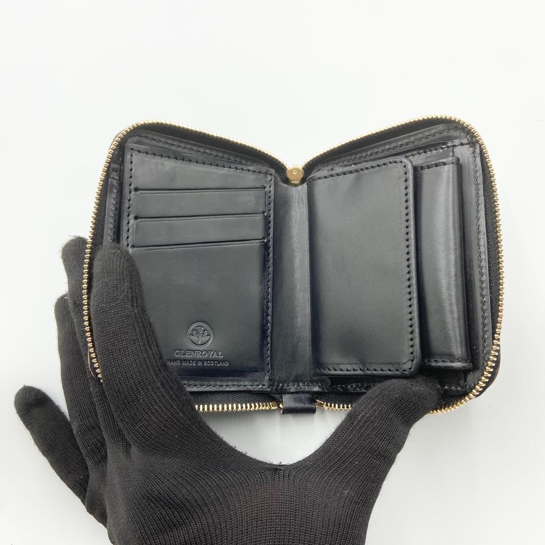 極美品　グレンロイヤル　SMALL ZIP WALLET レザー　黒