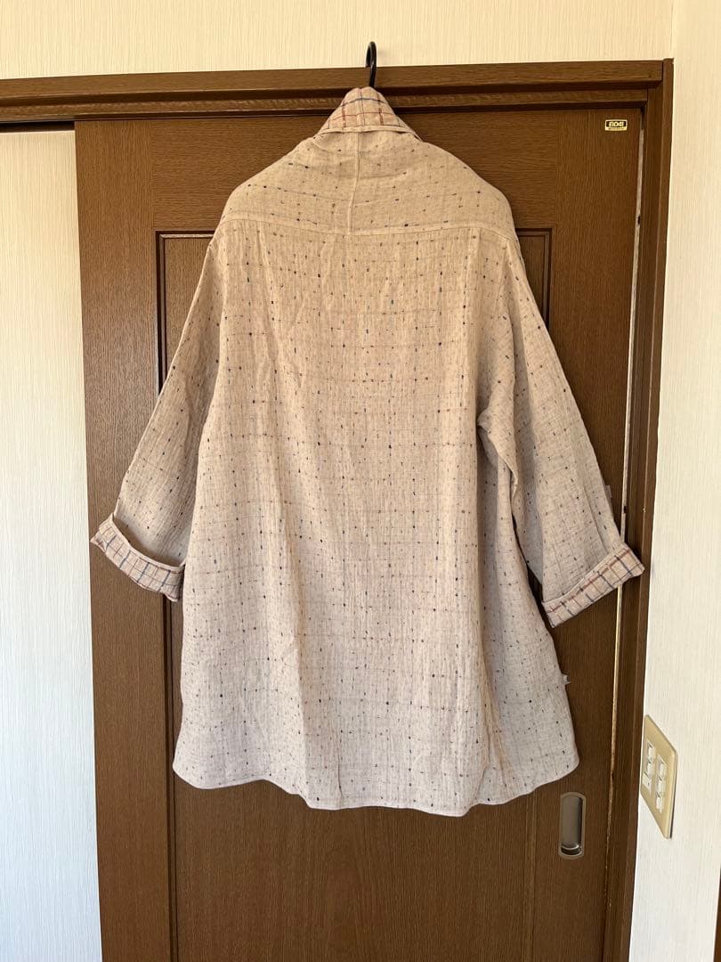 ヨーガンレール　未使用リバーシブル　綿　絹　毛手の込んだコート　羽織り