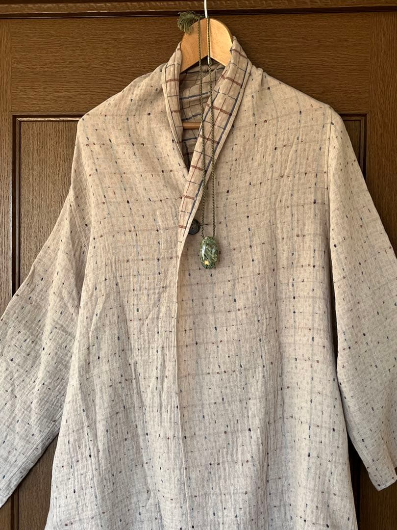 ヨーガンレール　未使用リバーシブル　綿　絹　毛手の込んだコート　羽織り