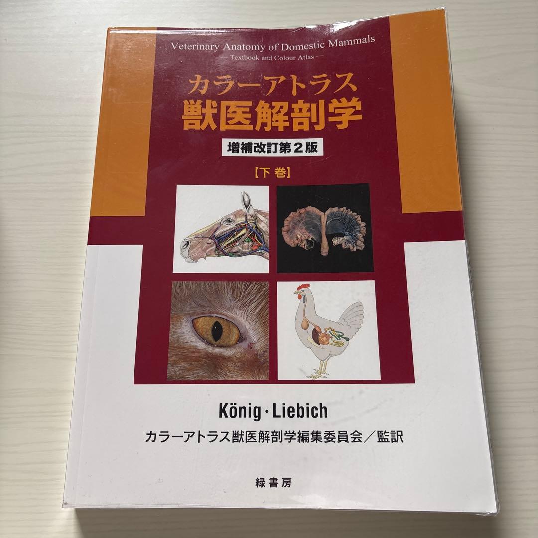 カラーアトラス獣医解剖学 増補改訂第2版 下巻