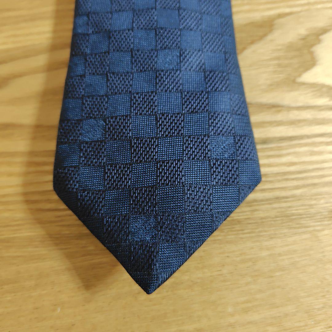 LOUIS VUITTON ネクタイ ネイビー チェック柄