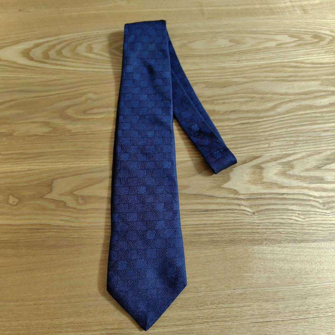 LOUIS VUITTON ネクタイ ネイビー チェック柄