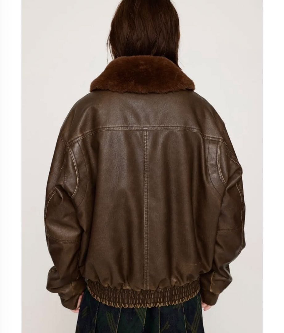 SLY ビンテージ フェイクレザーブルゾン