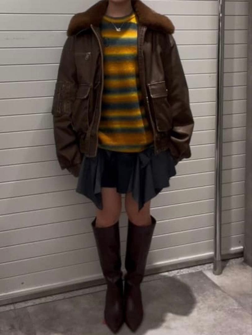 SLY ビンテージ フェイクレザーブルゾン