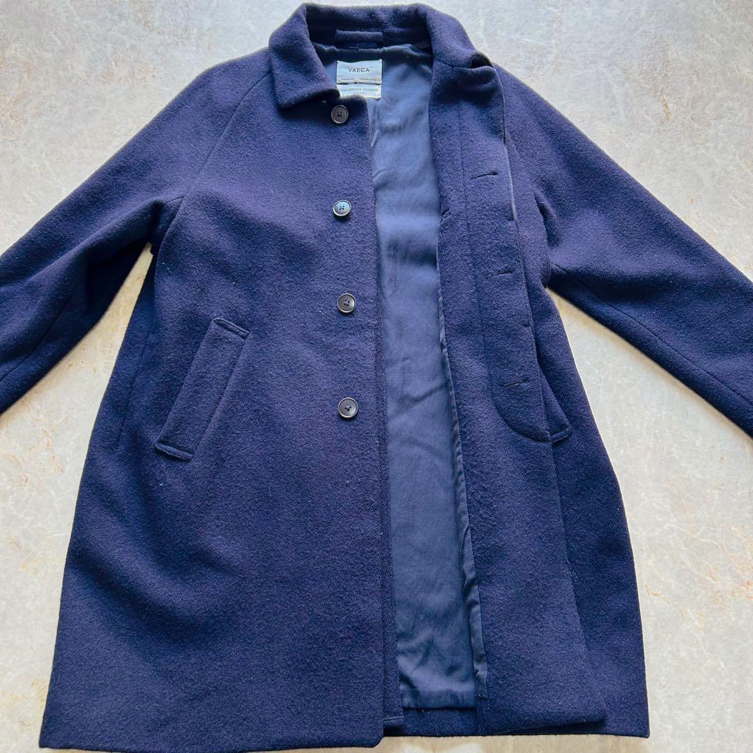 YAECA ヤエカ ウール ステンカラーコート ネイビー M