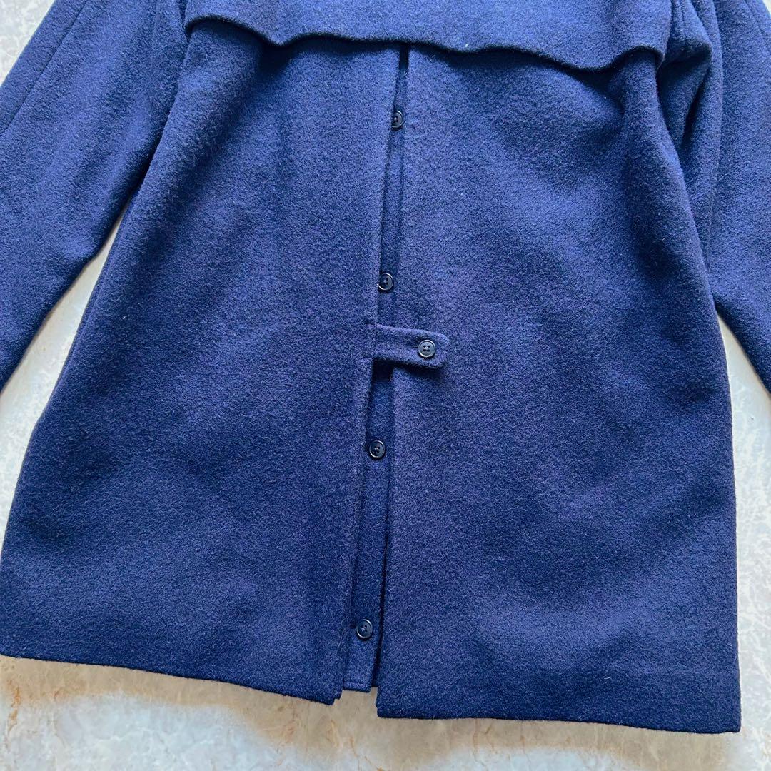 YAECA ヤエカ ウール ステンカラーコート ネイビー M