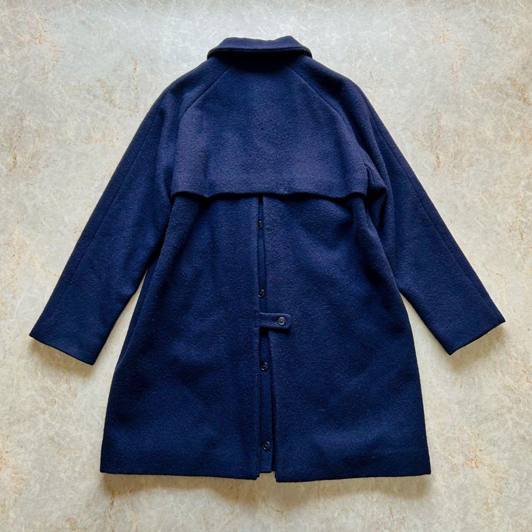 YAECA ヤエカ ウール ステンカラーコート ネイビー M
