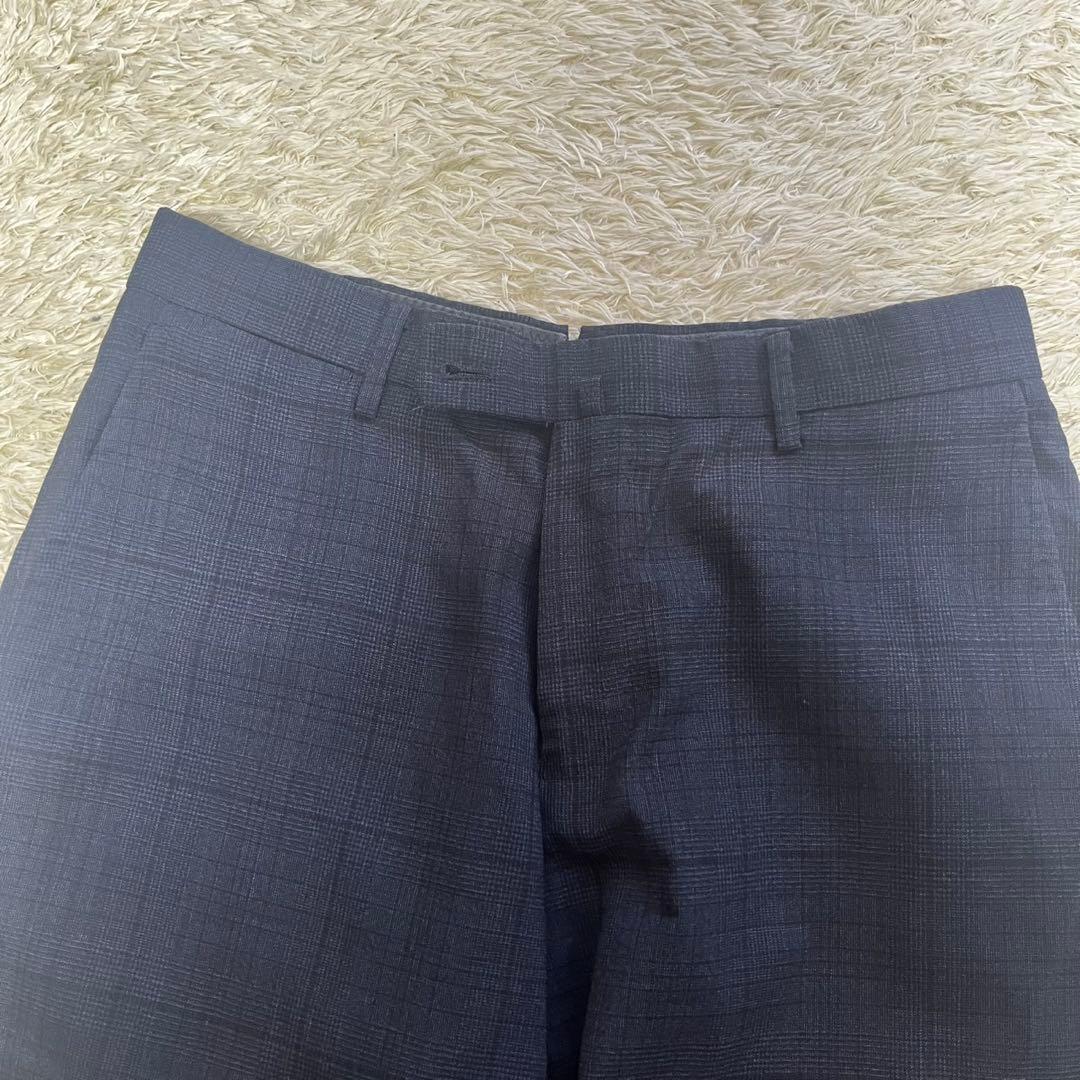 シップス SHIPS ロロピアーナ スーツ セットアップ チェック ネイビー M