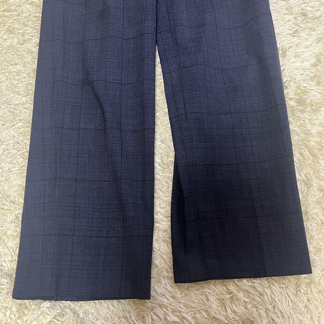 シップス SHIPS ロロピアーナ スーツ セットアップ チェック ネイビー M