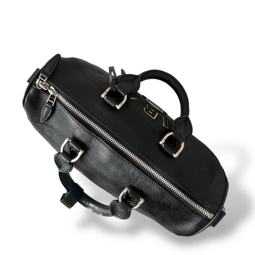 AVIREX レザー ミニ ボストンバッグ ブラック USA ロゴ y2k