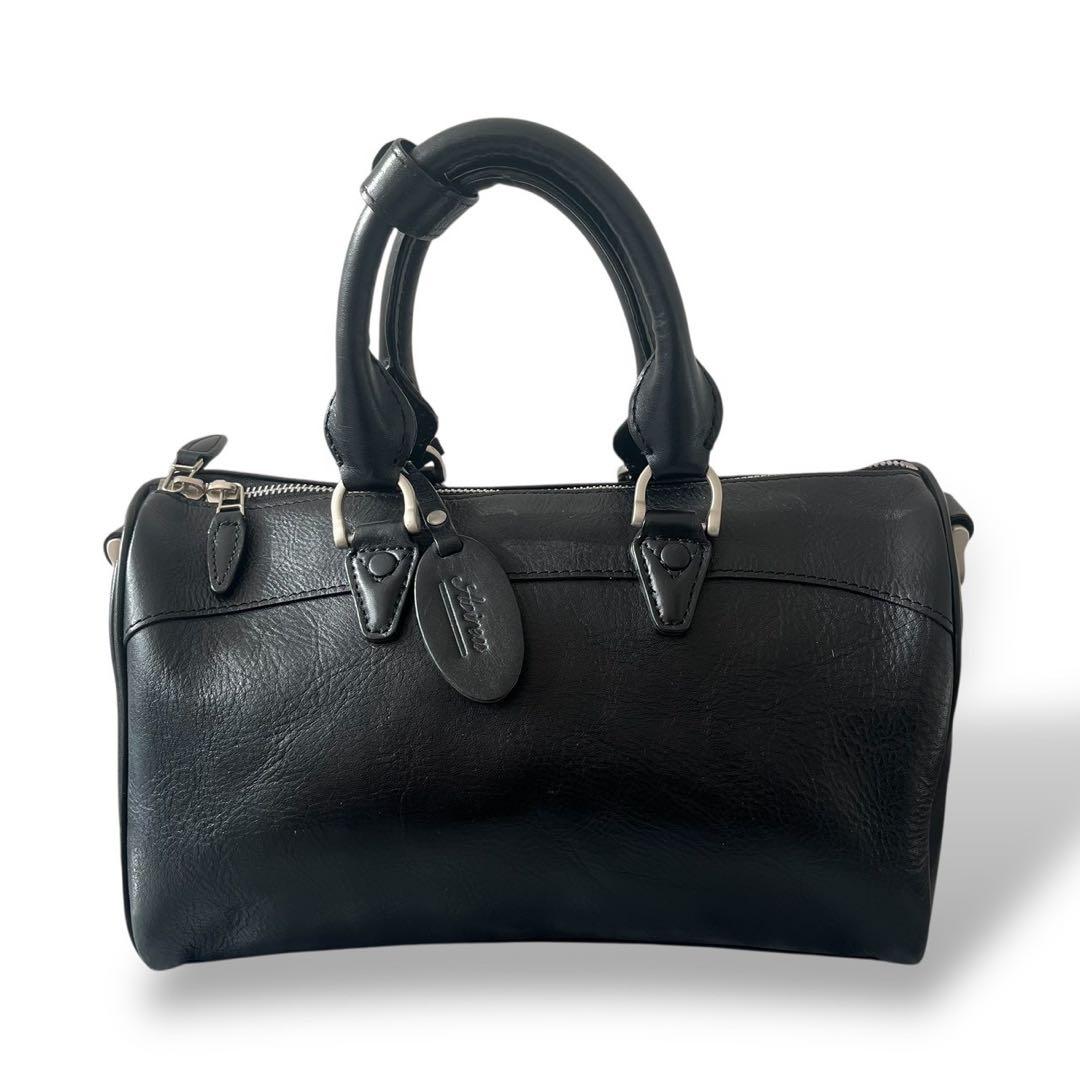 AVIREX レザー ミニ ボストンバッグ ブラック USA ロゴ y2k