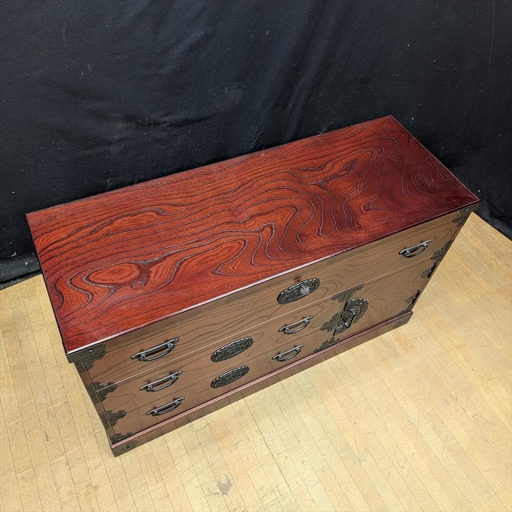 飛鳥工芸家具　欅 ケヤキ　欅箪笥　タンス　チェスト　引き出し　気密　蟻組　民藝