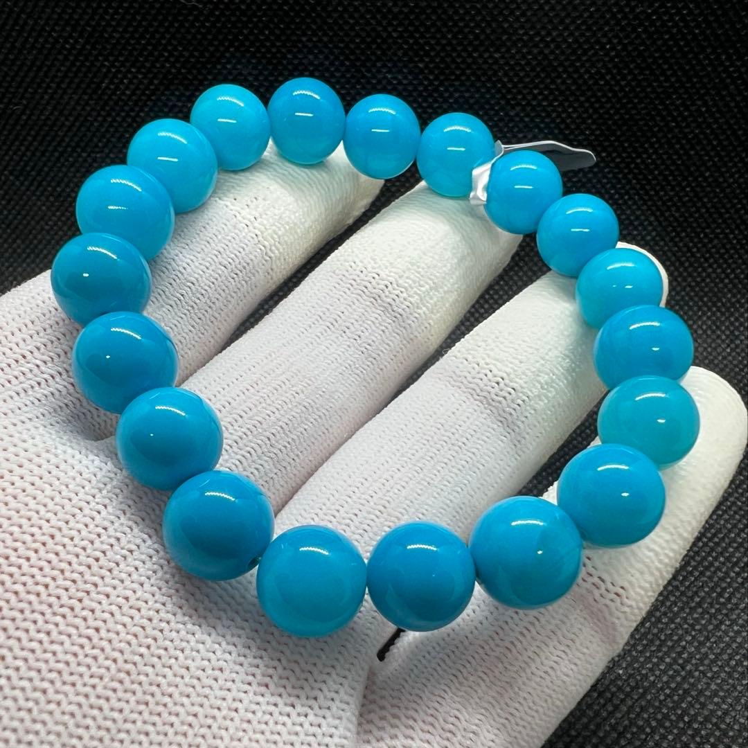 天然 高品質のターコイズ(トルコ石)ブルーのブレスレットAB1071