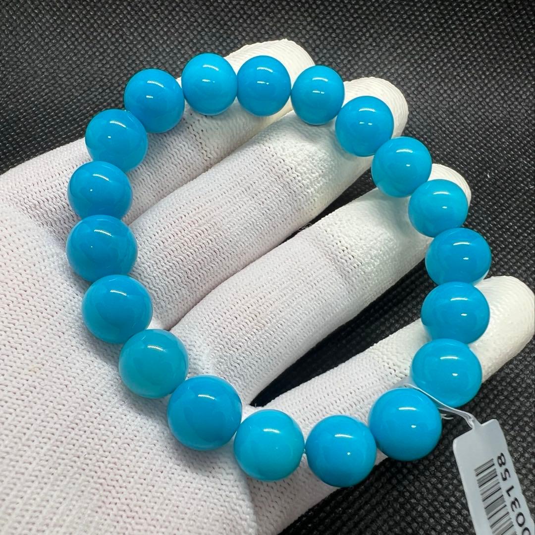 天然 高品質のターコイズ(トルコ石)ブルーのブレスレットAB1071