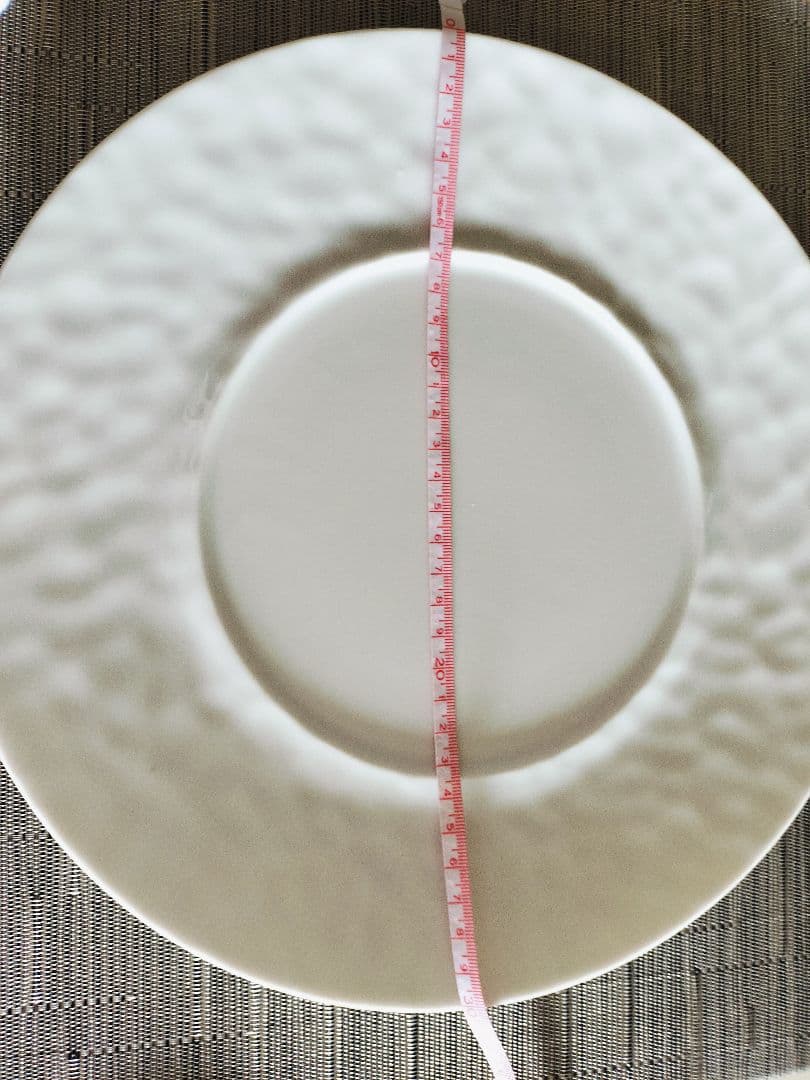 波模様 ホワイト プレート 約27cm　ベルナルドフランス製 4枚セット