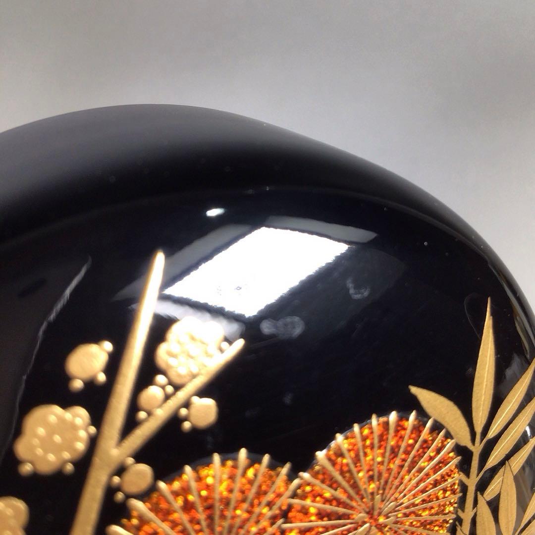 Ｎ１８７　大棗　『岡本漆専堂』『久田宗也　尋牛斎　箱書』『松竹梅蒔絵』　共箱