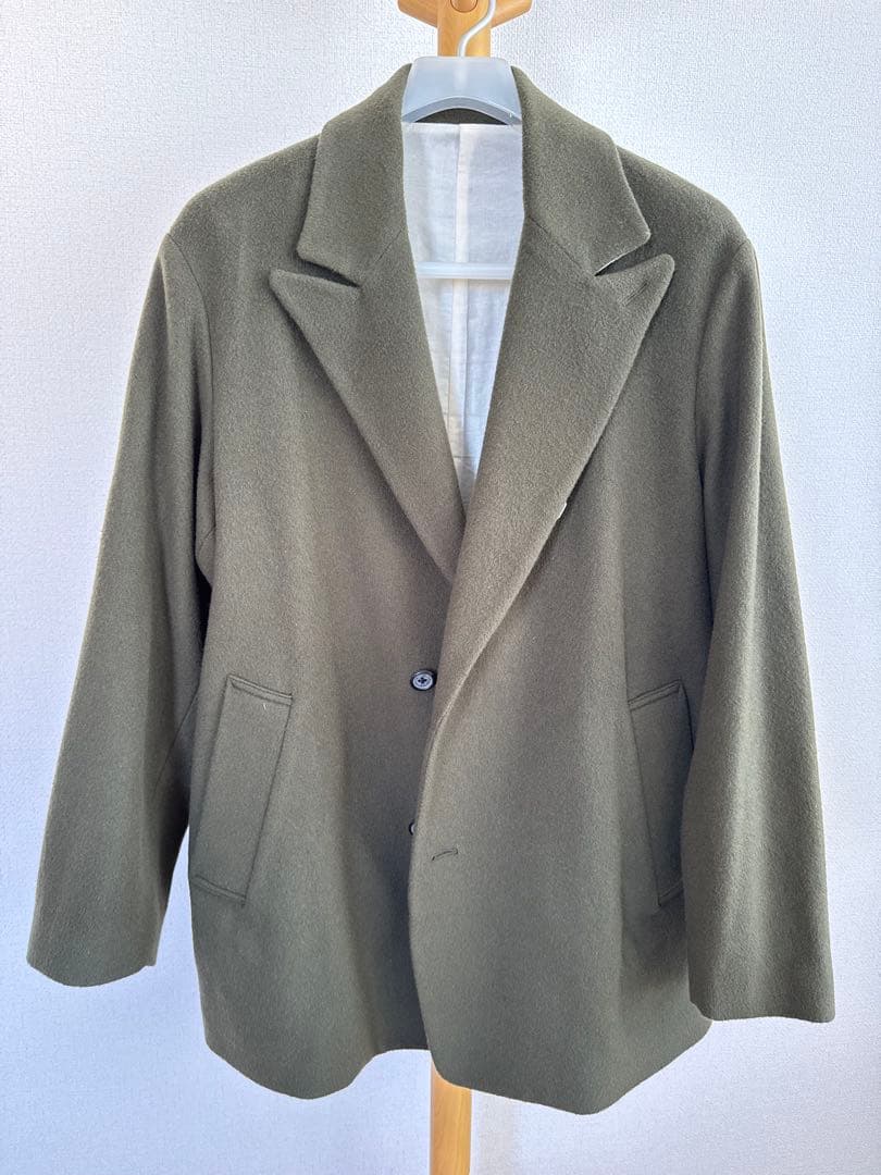 MBハイエンド カシミアハーフコート カーキ　Mサイズ