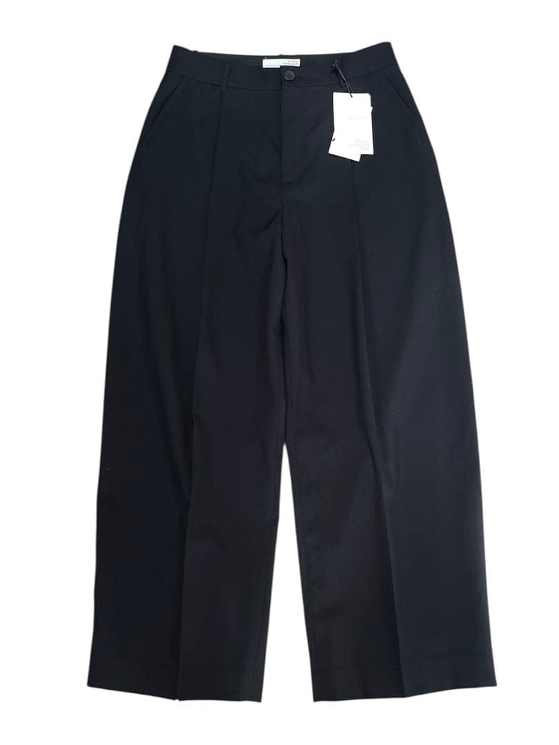 未使用 デッドストック スタジオニコルソン ザラ ウール ワイド スラックス 黒