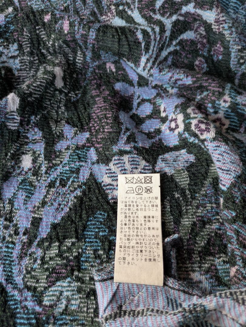 大判　花柄ストレッチ生地黒地ストール・ショール