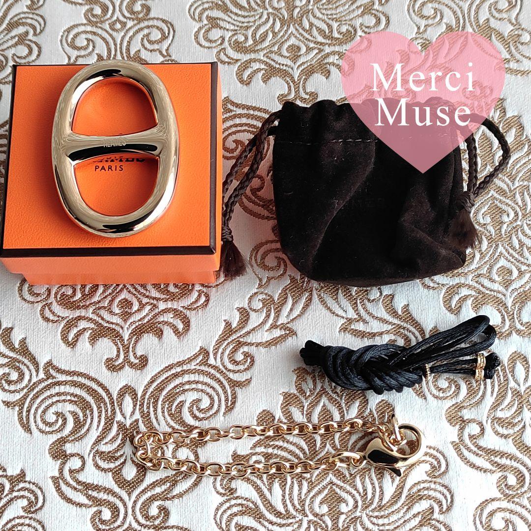 ❤未使用品❤スカーフリング大 シェーヌダンクル ゴールド金具 エルメス チャーム