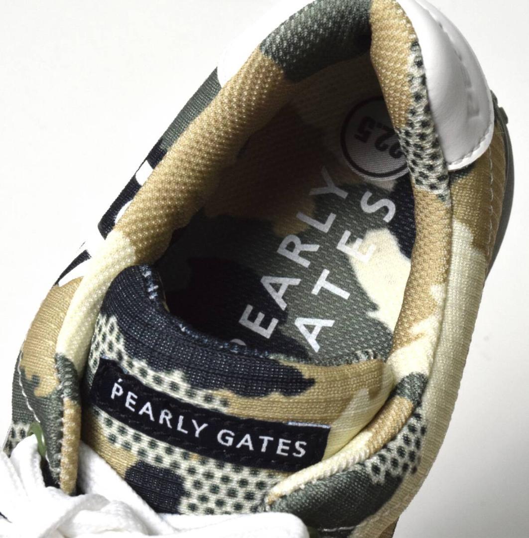 未使用3.5万 パーリーゲイツ ゴルフシューズ 22.5 ロゴ 迷彩 レディース