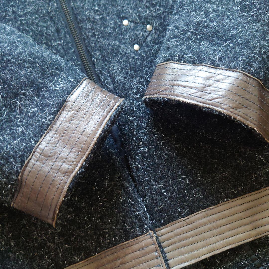 新品 ■国産■ Dhyana レザー×極厚ウール riri社ZIP コート １