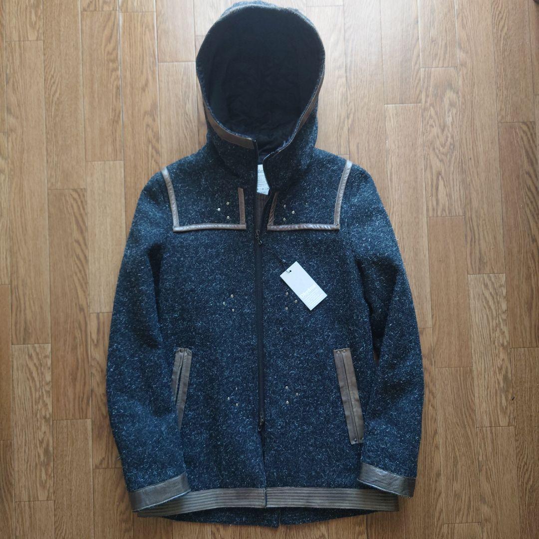新品 ■国産■ Dhyana レザー×極厚ウール riri社ZIP コート １