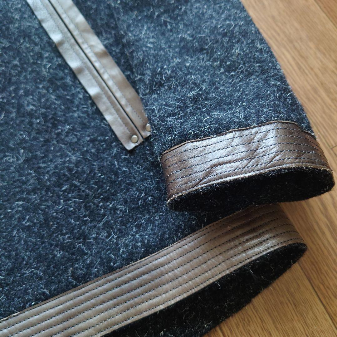 新品 ■国産■ Dhyana レザー×極厚ウール riri社ZIP コート １