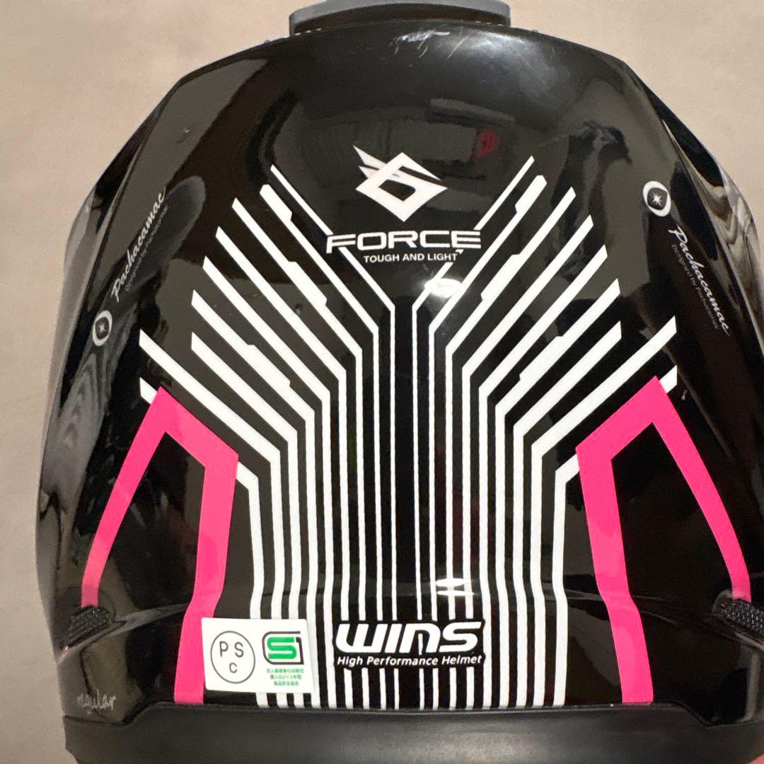 WINS フルフェイスヘルメット グレー/ブラック/ピンク