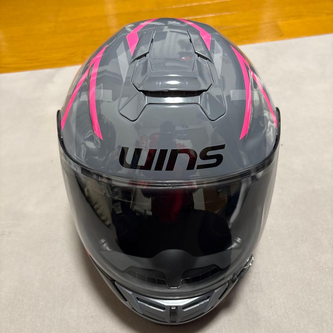 WINS フルフェイスヘルメット グレー/ブラック/ピンク