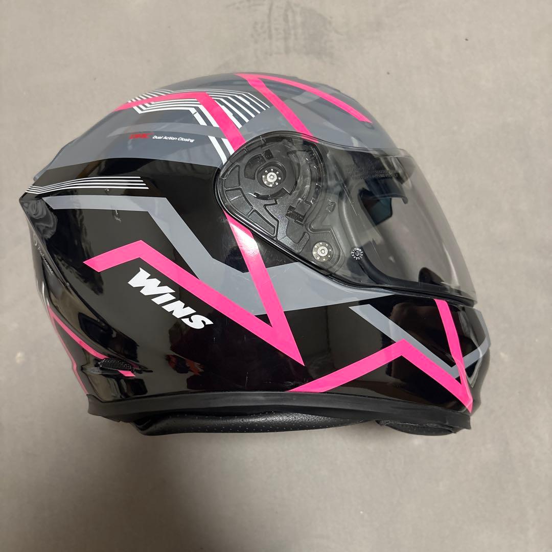 WINS フルフェイスヘルメット グレー/ブラック/ピンク