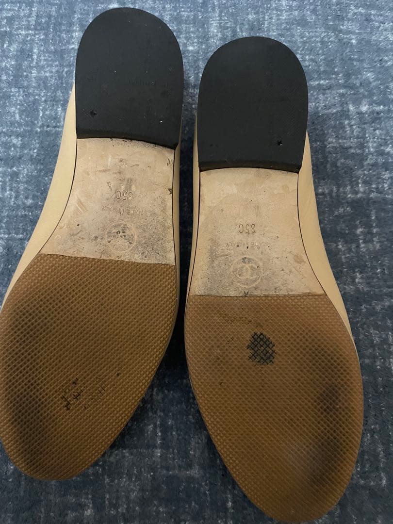 CHANEL バレエシューズ 35ベージュ/黒