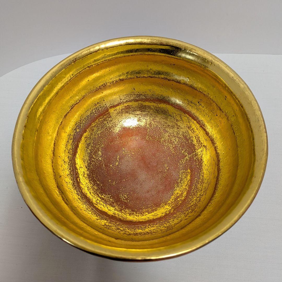 嶋台茶碗　佐々木松楽作　縁起物 金銀一双　祝事用　茶道具