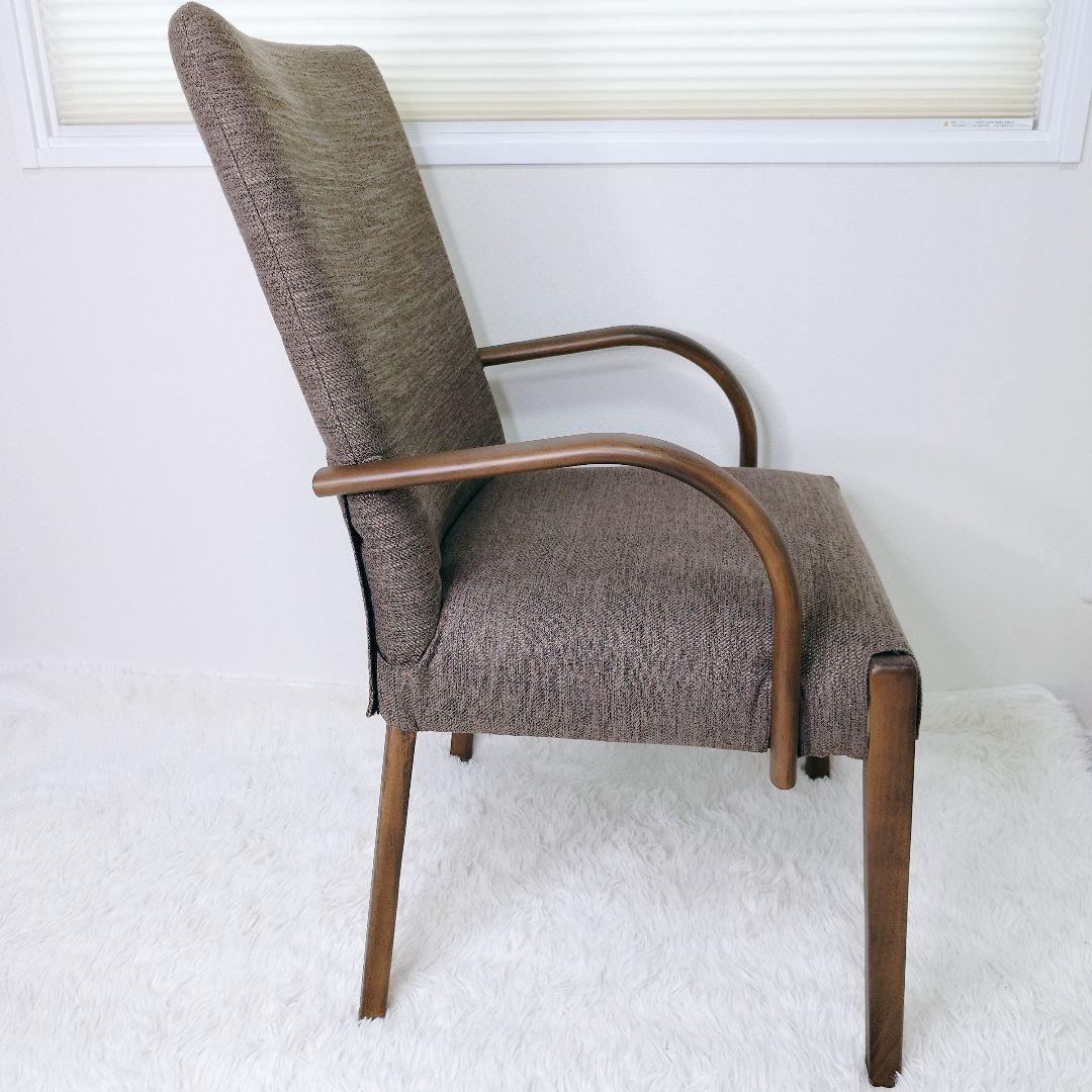 ニトリ ダイニングチェア Dコタツチェア アームチェア 天然木製 北欧レトロ②