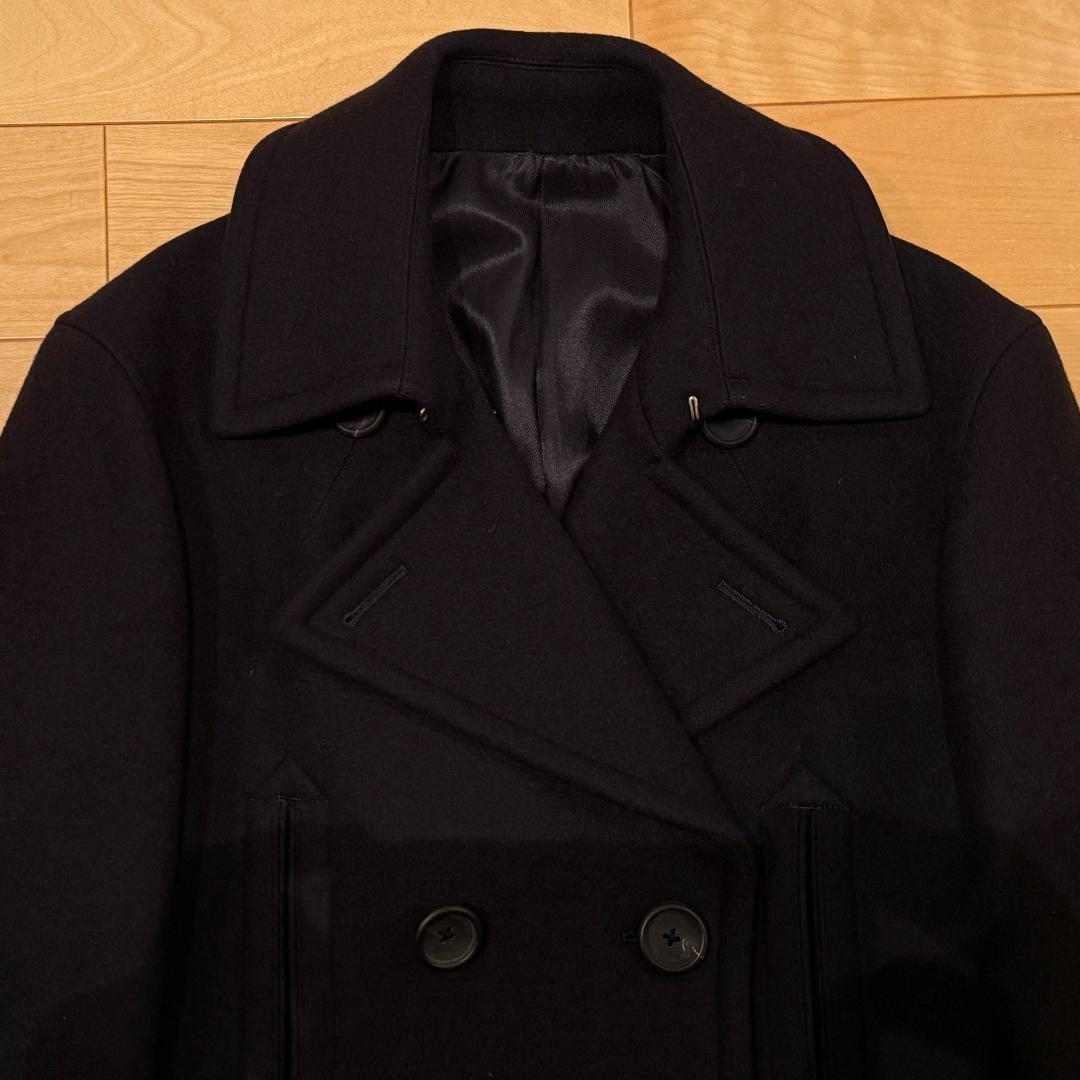 SCYE BASICS ウール100% Pコート 38 ネイビー