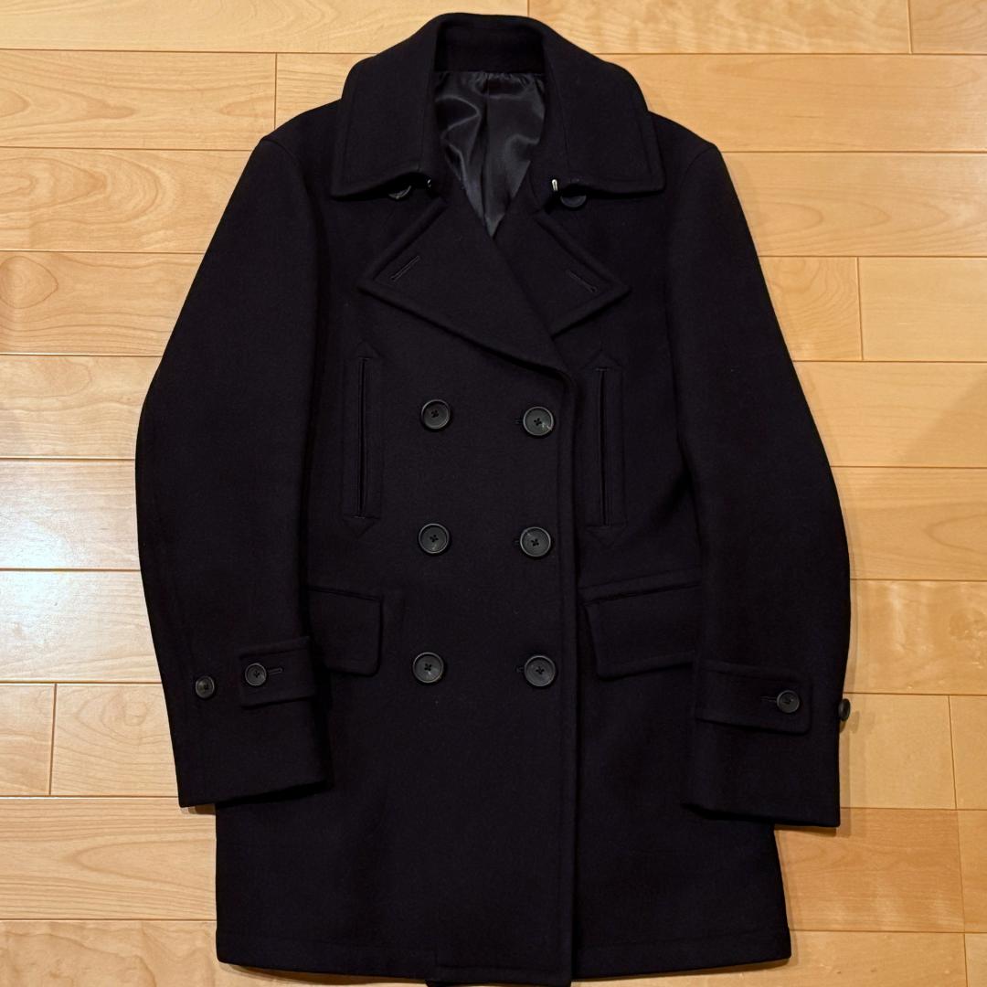 SCYE BASICS ウール100% Pコート 38 ネイビー