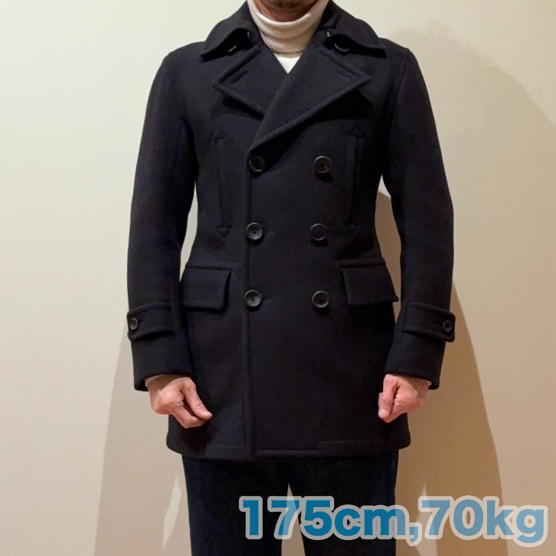 SCYE BASICS ウール100% Pコート 38 ネイビー