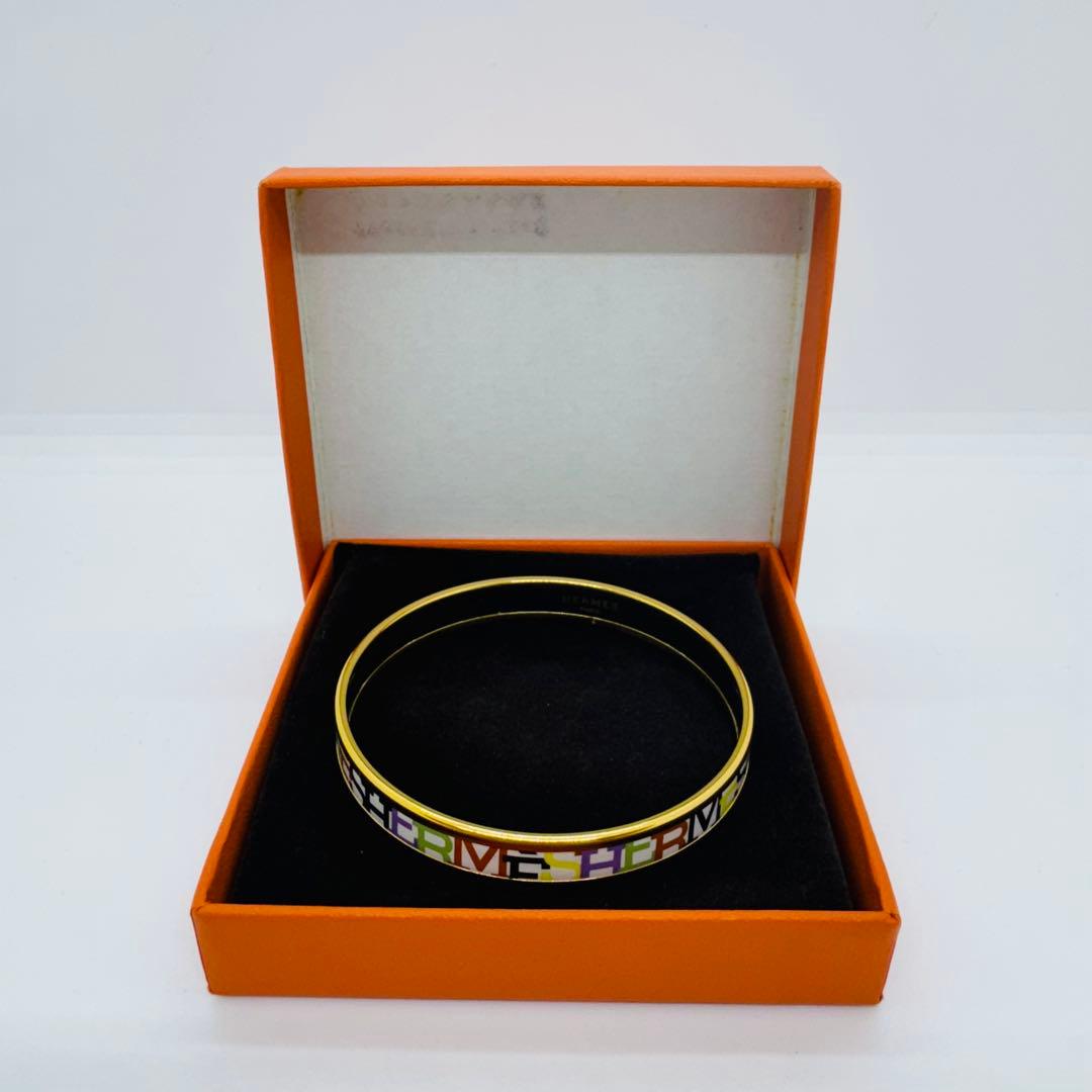 ✨HERMES✨エルメス✨エマイユPM✨ゴールド✨HERMESロゴ✨バングル✨