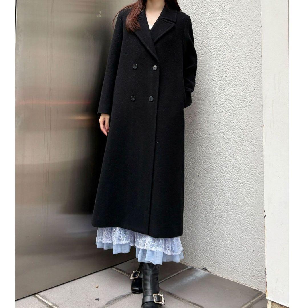24AW マーキュリーデュオ　ウールチェスターコート 黒 Mサイズ