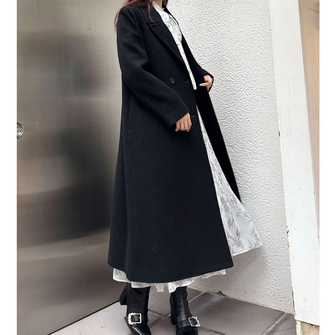 24AW マーキュリーデュオ　ウールチェスターコート 黒 Mサイズ