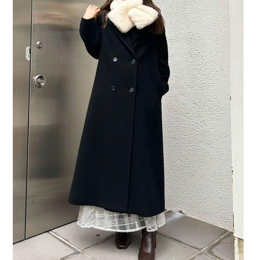 24AW マーキュリーデュオ　ウールチェスターコート 黒 Mサイズ