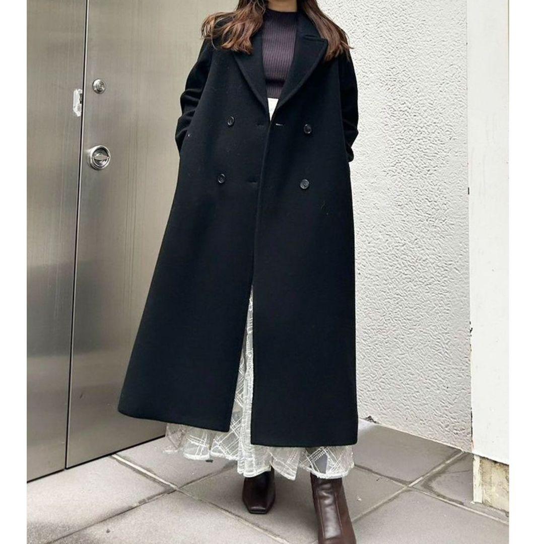 24AW マーキュリーデュオ　ウールチェスターコート 黒 Mサイズ