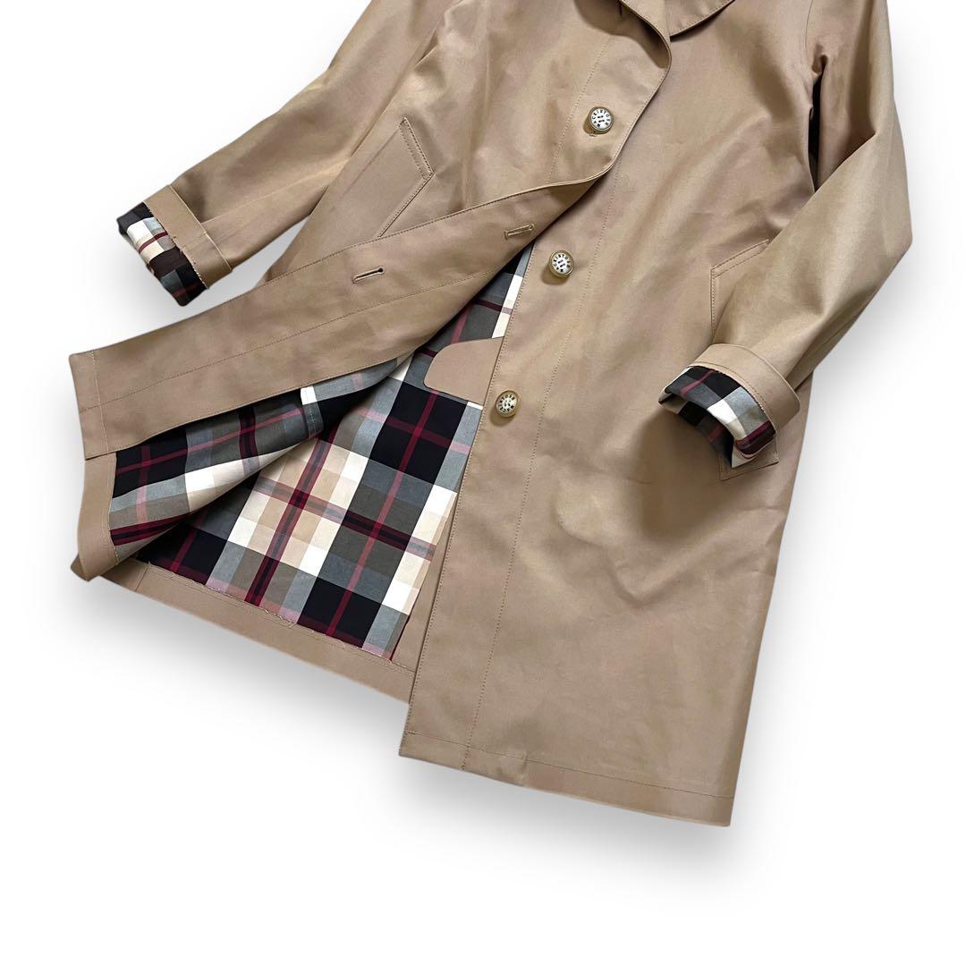 美品　マッキントッシュ　ロンドン　裏地ハウスチェック　撥水　ロングコート