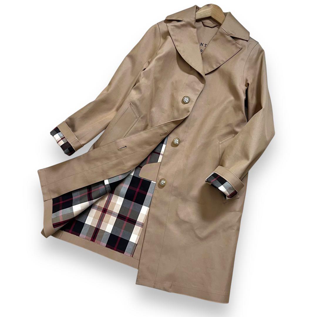 美品　マッキントッシュ　ロンドン　裏地ハウスチェック　撥水　ロングコート